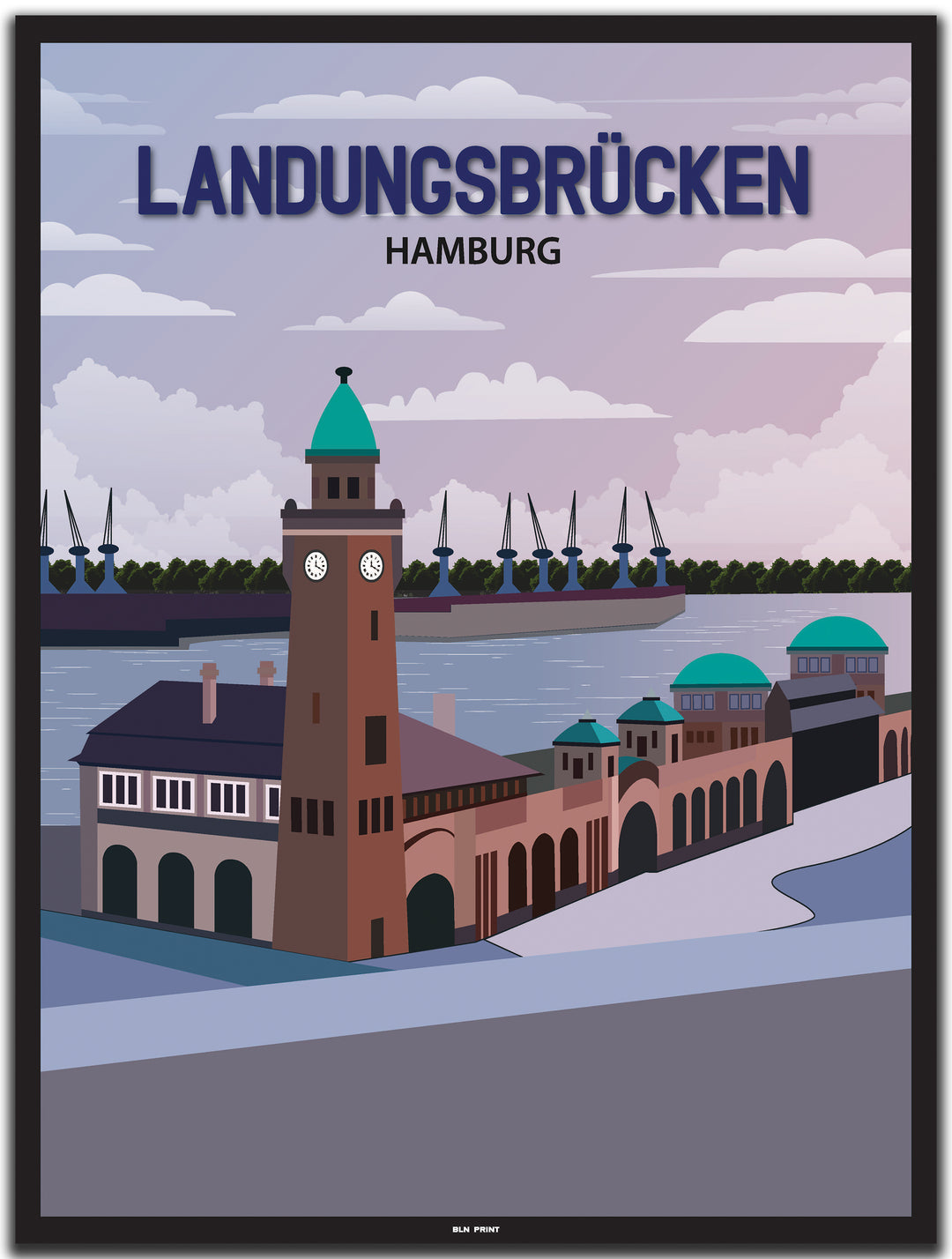 vintage hamburg poster shop #30x40cm-schwarzer-farbrand