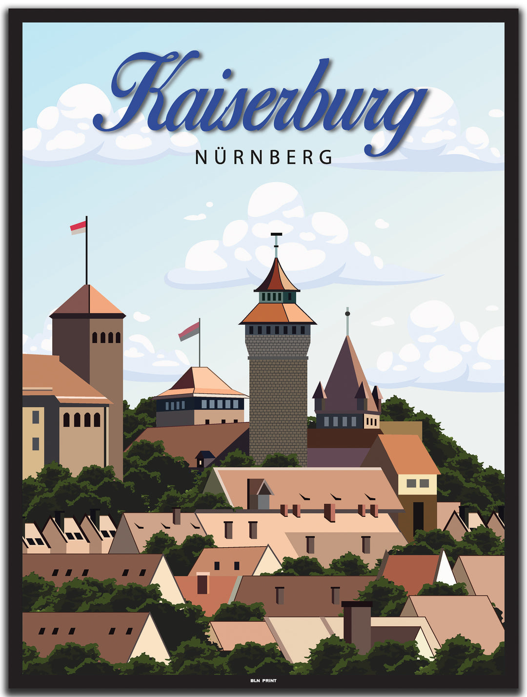 vintage nürnberg poster shop #30x40cm-schwarzer-farbrand