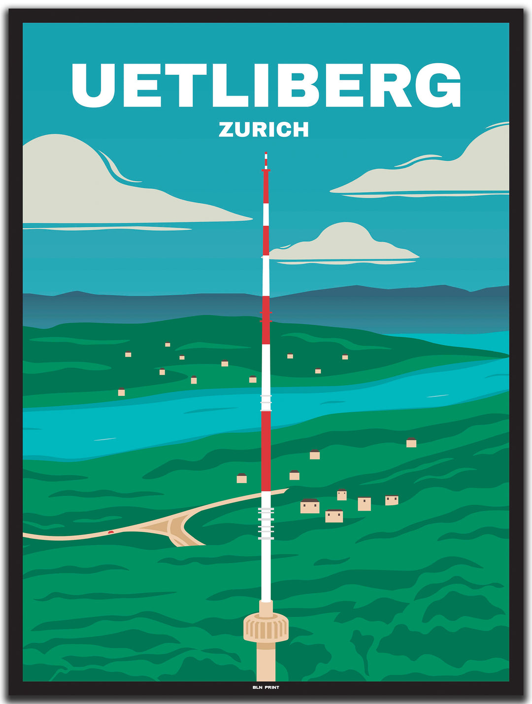 vintage Zürich poster shop #30x40cm-schwarzer-farbrand