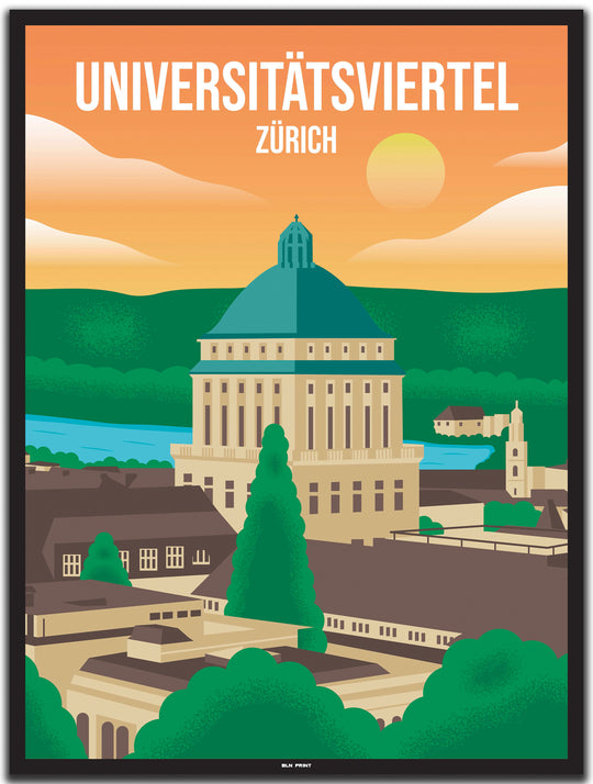 vintage Zürich poster shop #30x40cm-schwarzer-farbrand