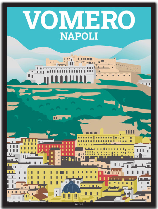 vintage travel poster napoli #30x40cm-black-color-border