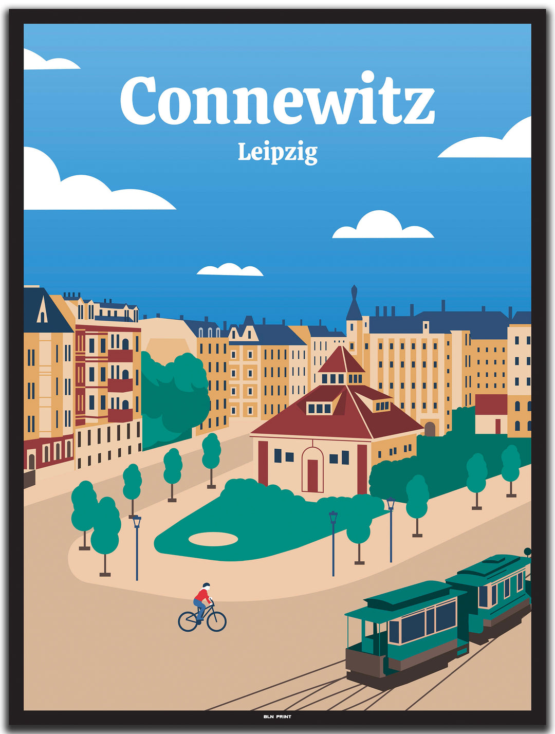 vintage leipzig poster shop #30x40cm-schwarzer-farbrand