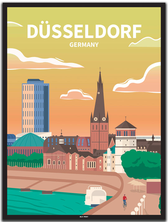 vintage düsseldorf poster shop #30x40cm-schwarzer-farbrand