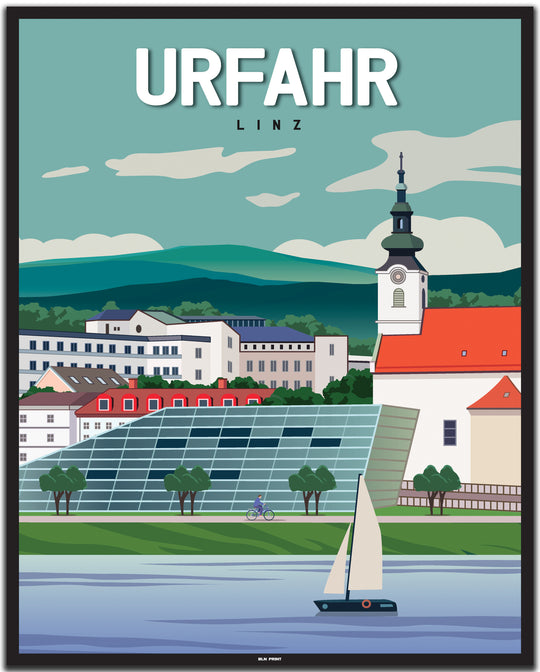 vintage linz poster shop #40x50cm-schwarzer-farbrand