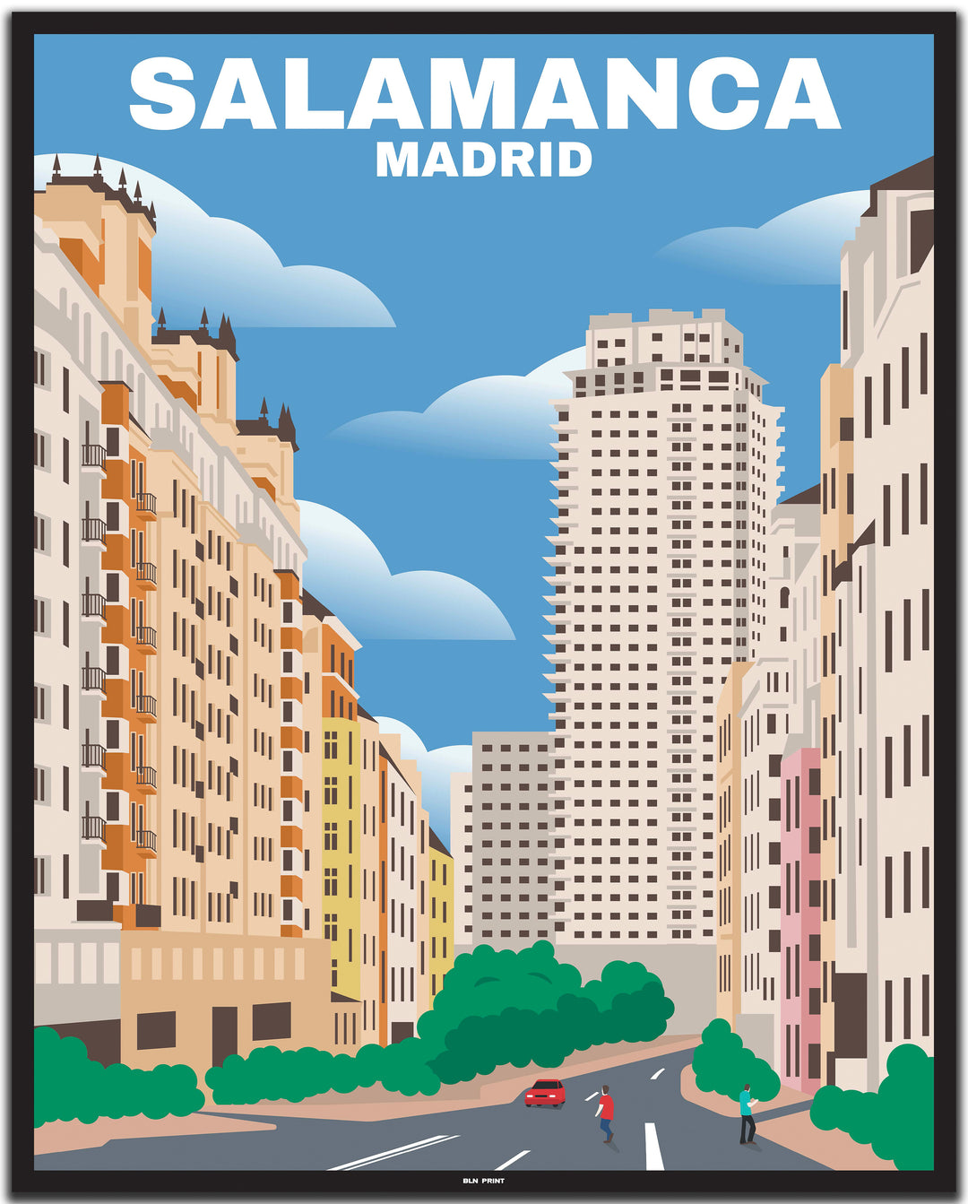 vintage travel poster Madrid #30x40cm-black-color-border