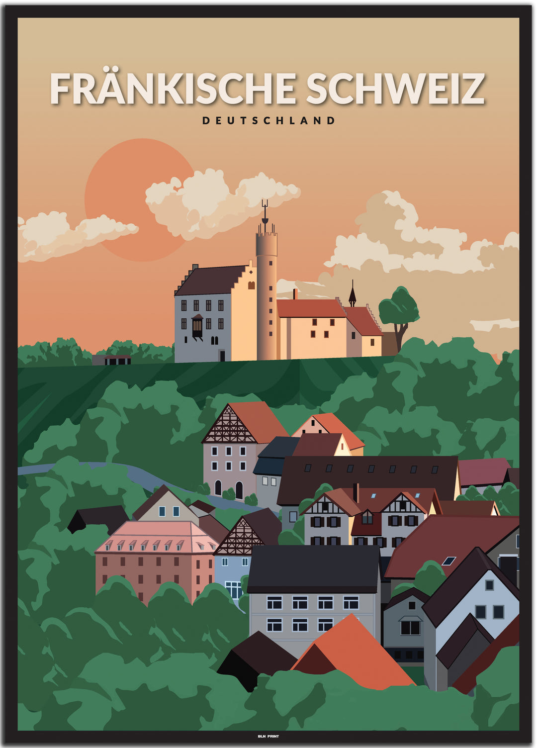 vintage nürnberg poster shop #50x70cm-schwarzer-farbrand