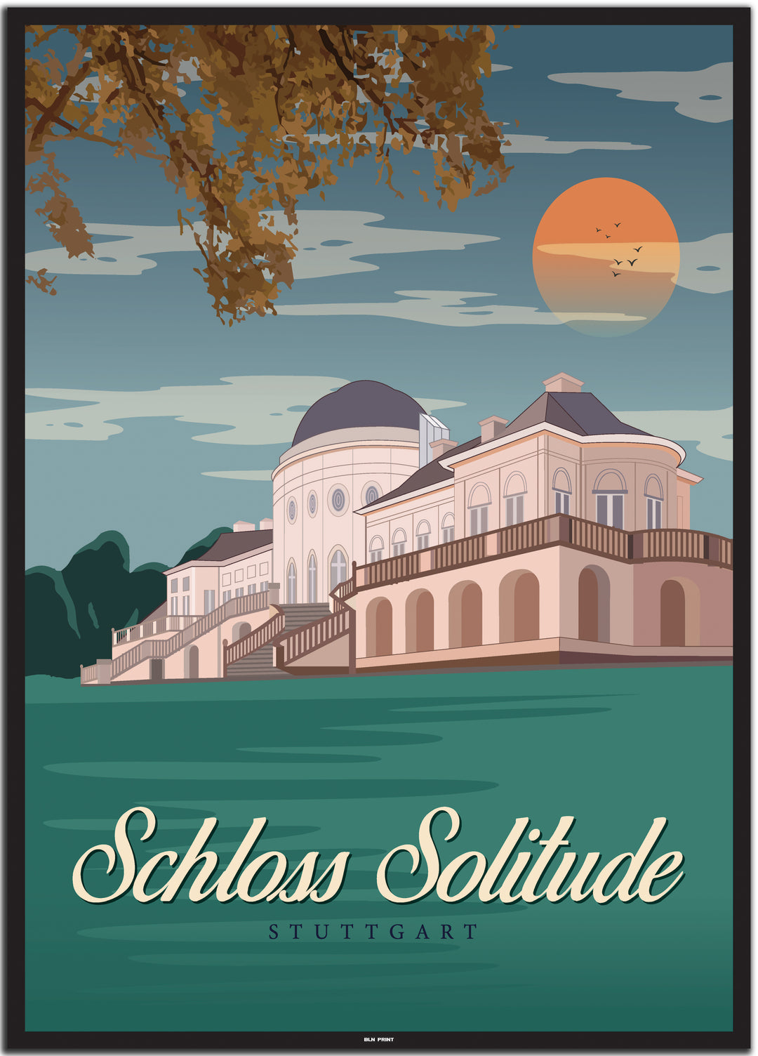 vintage stuttgart poster shop #50x70cm-schwarzer-farbrand