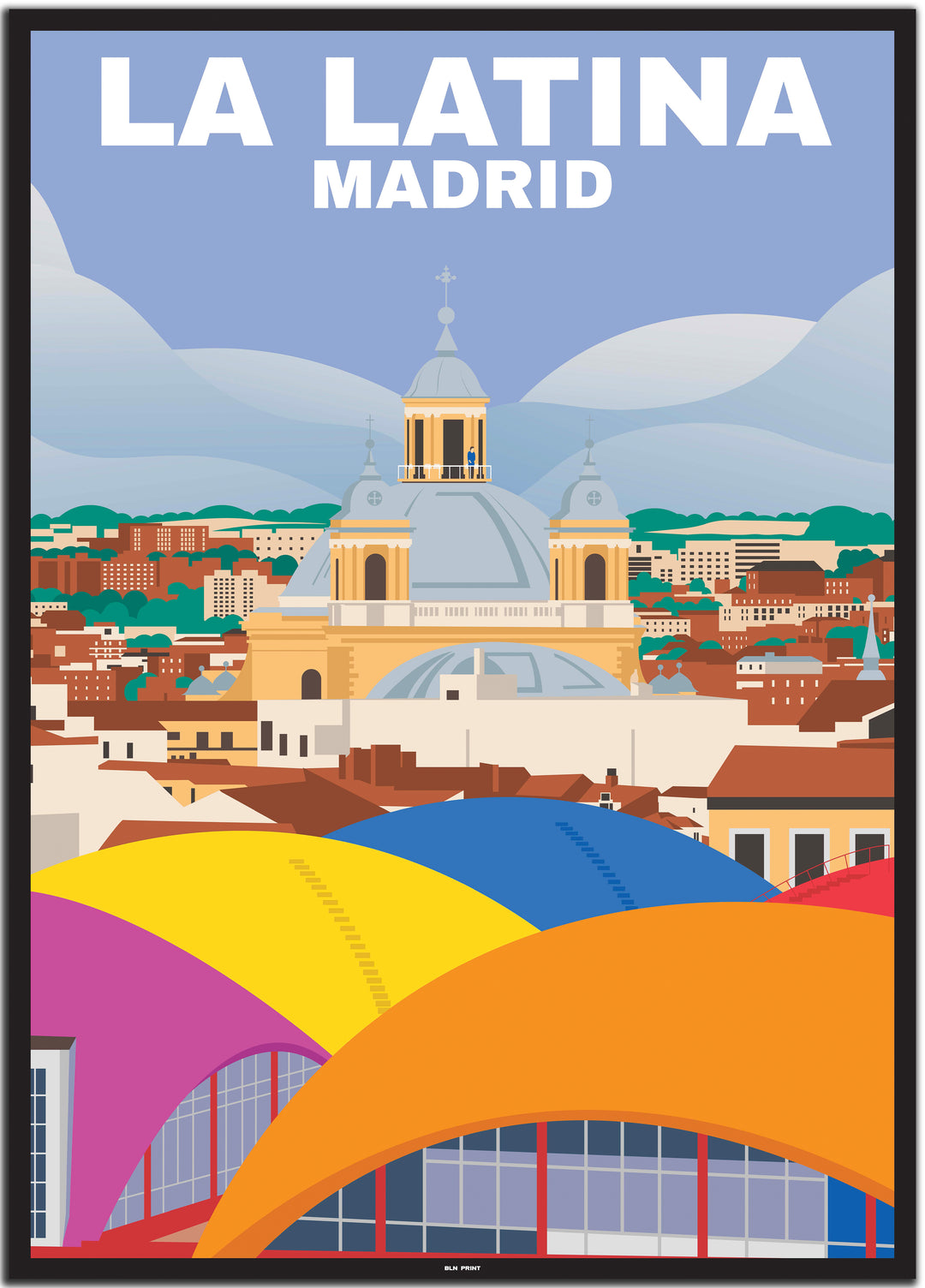 vintage travel poster Madrid #50x70cm-schwarzer-farbrand