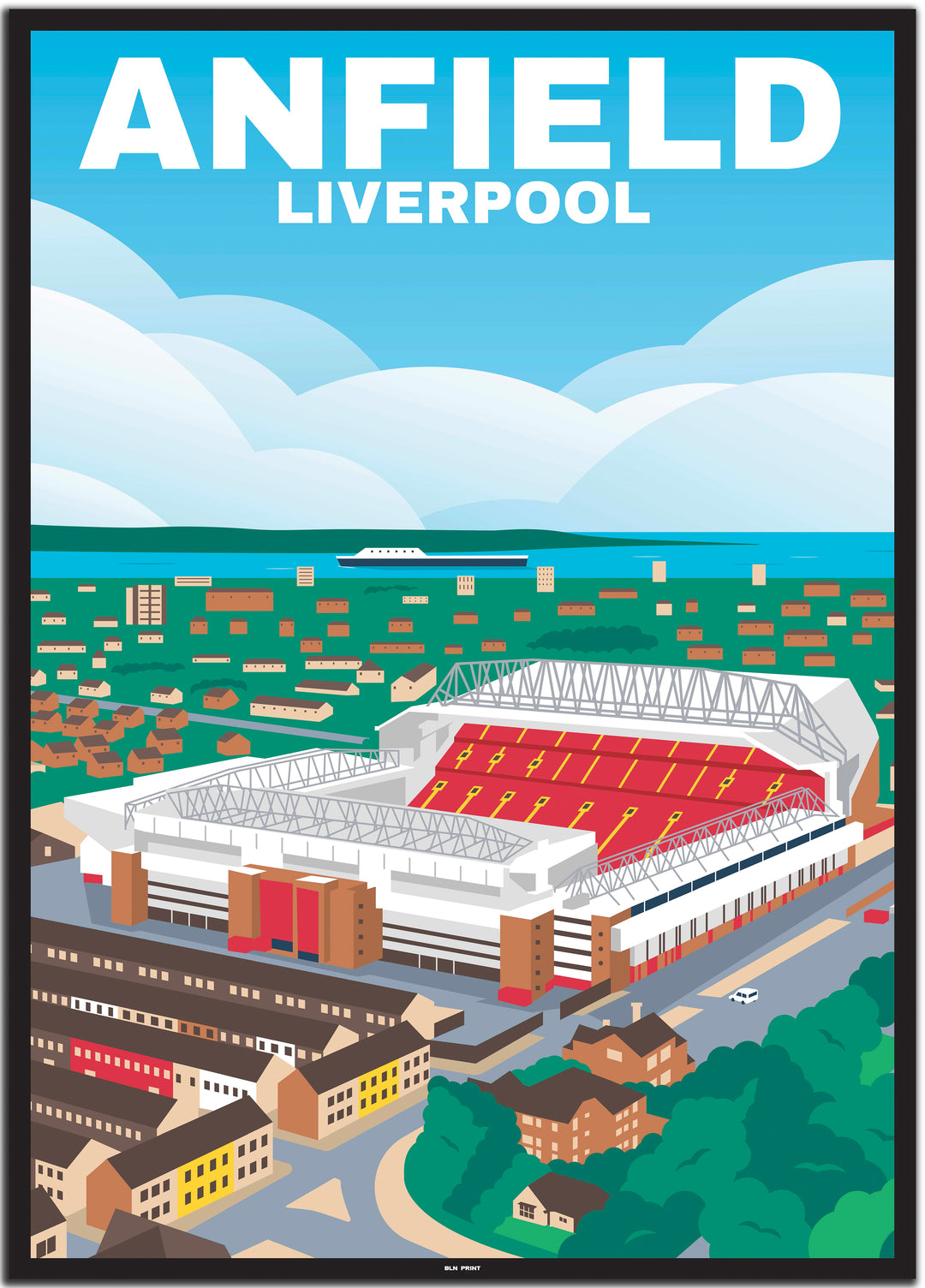 vintage travel poster liverpool #50x70cm-schwarzer-farbrand