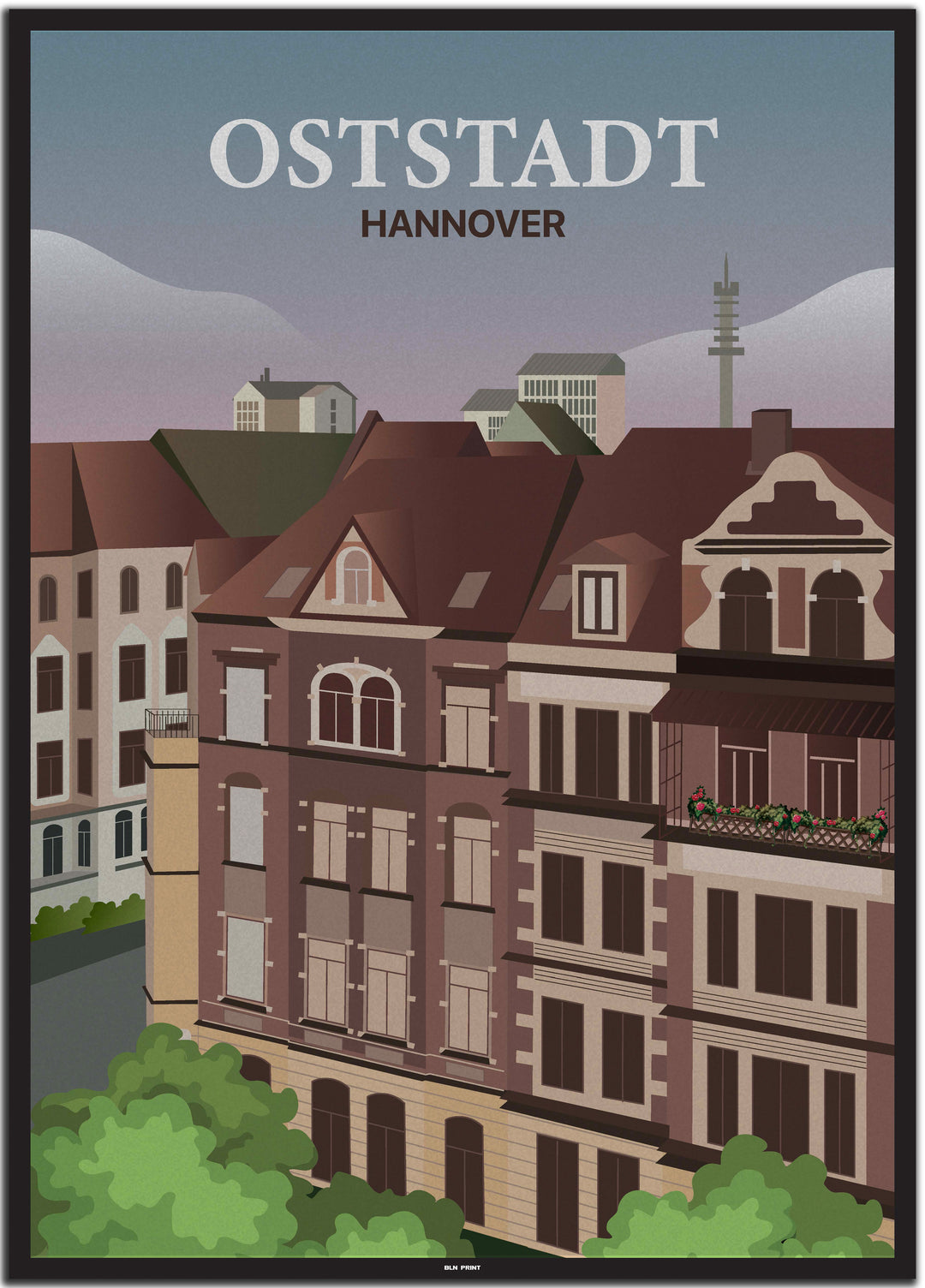 vintage hannover poster shop #50x70cm-schwarzer-farbrand