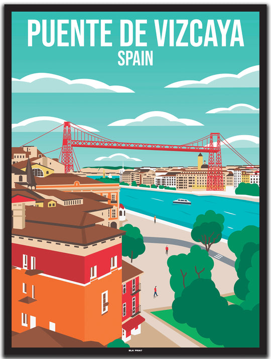 vintage bilbao poster shop #30x40cm-schwarzer-farbrand