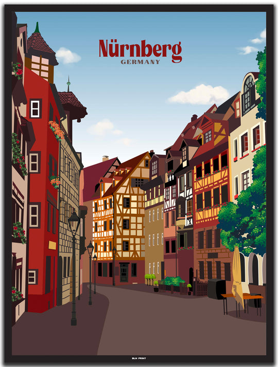 vintage nürnberg poster shop #30x40cm-schwarzer-farbrand