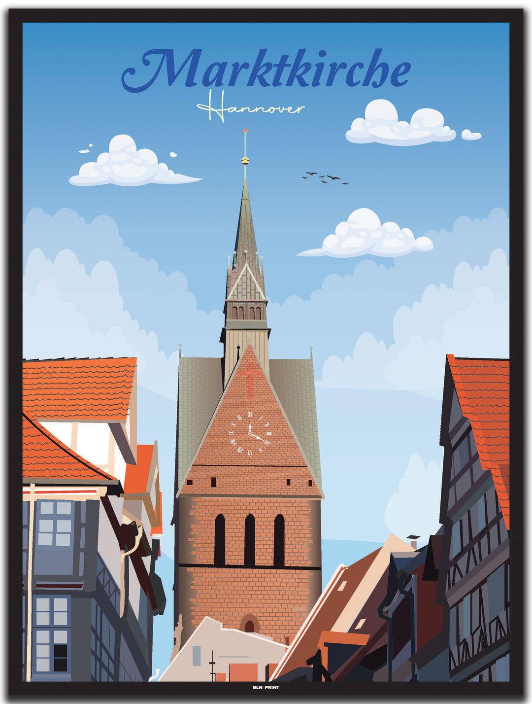 vintage hannover poster shop #30x40cm-schwarzer-farbrand