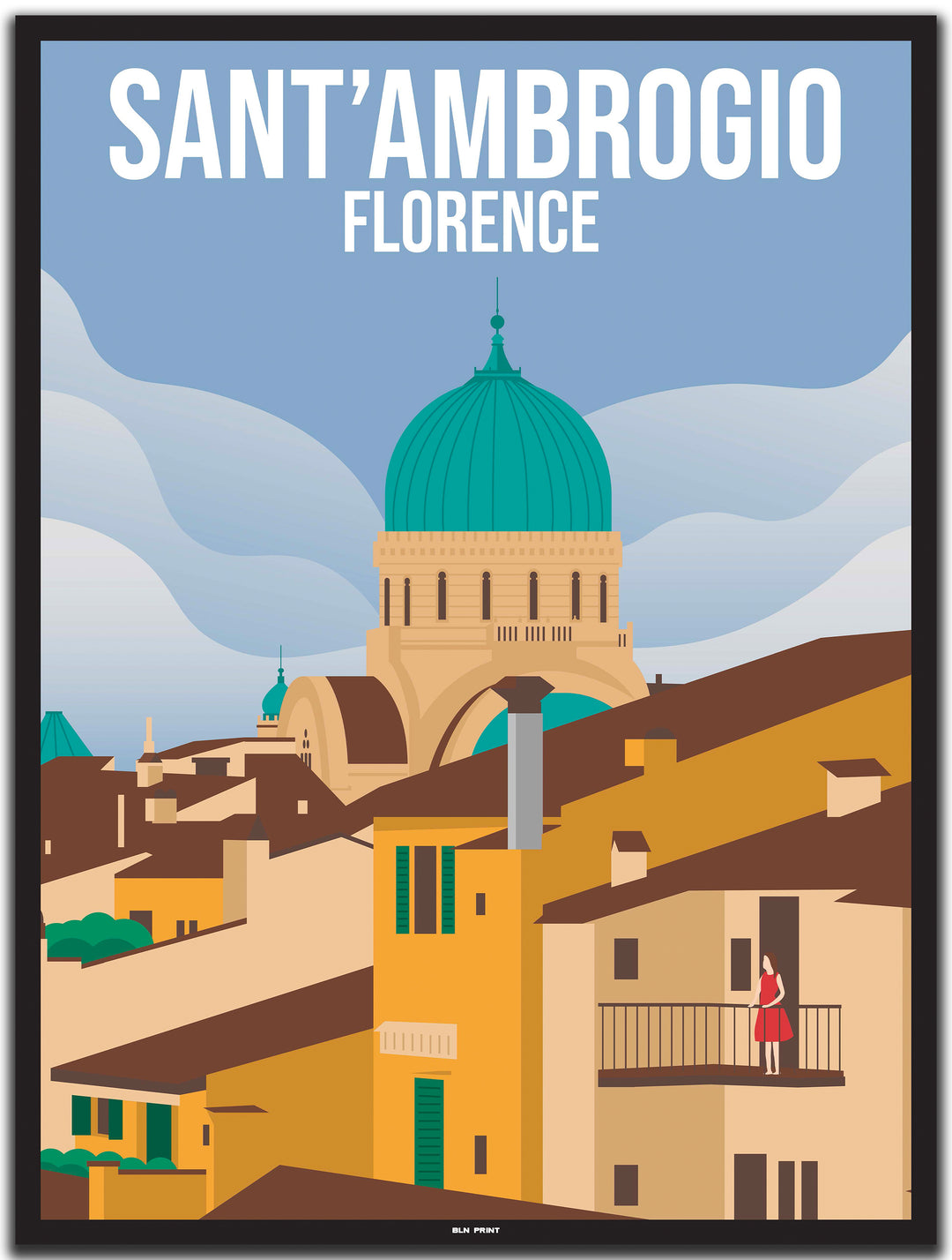 vintage florenz poster shop #30x40cm-schwarzer-farbrand