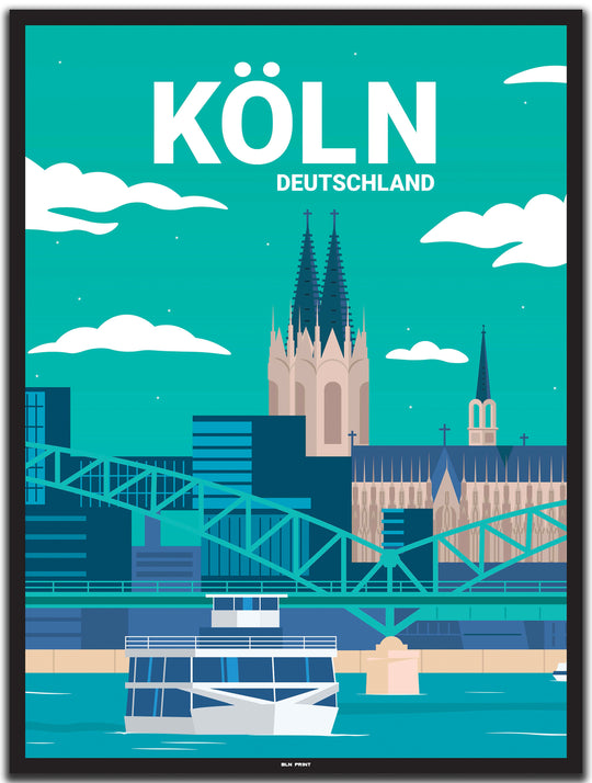 vintage köln poster shop #30x40cm-schwarzer-farbrand