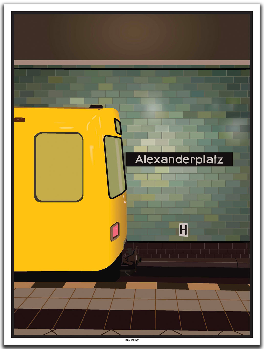 vintage kunstdruck poster alexanderplatz berlin #30x40cm-weier-farbrand