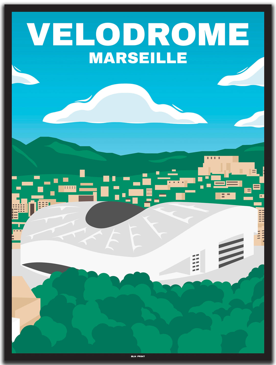 vintage marseille poster shop #30x40cm-schwarzer-farbrand