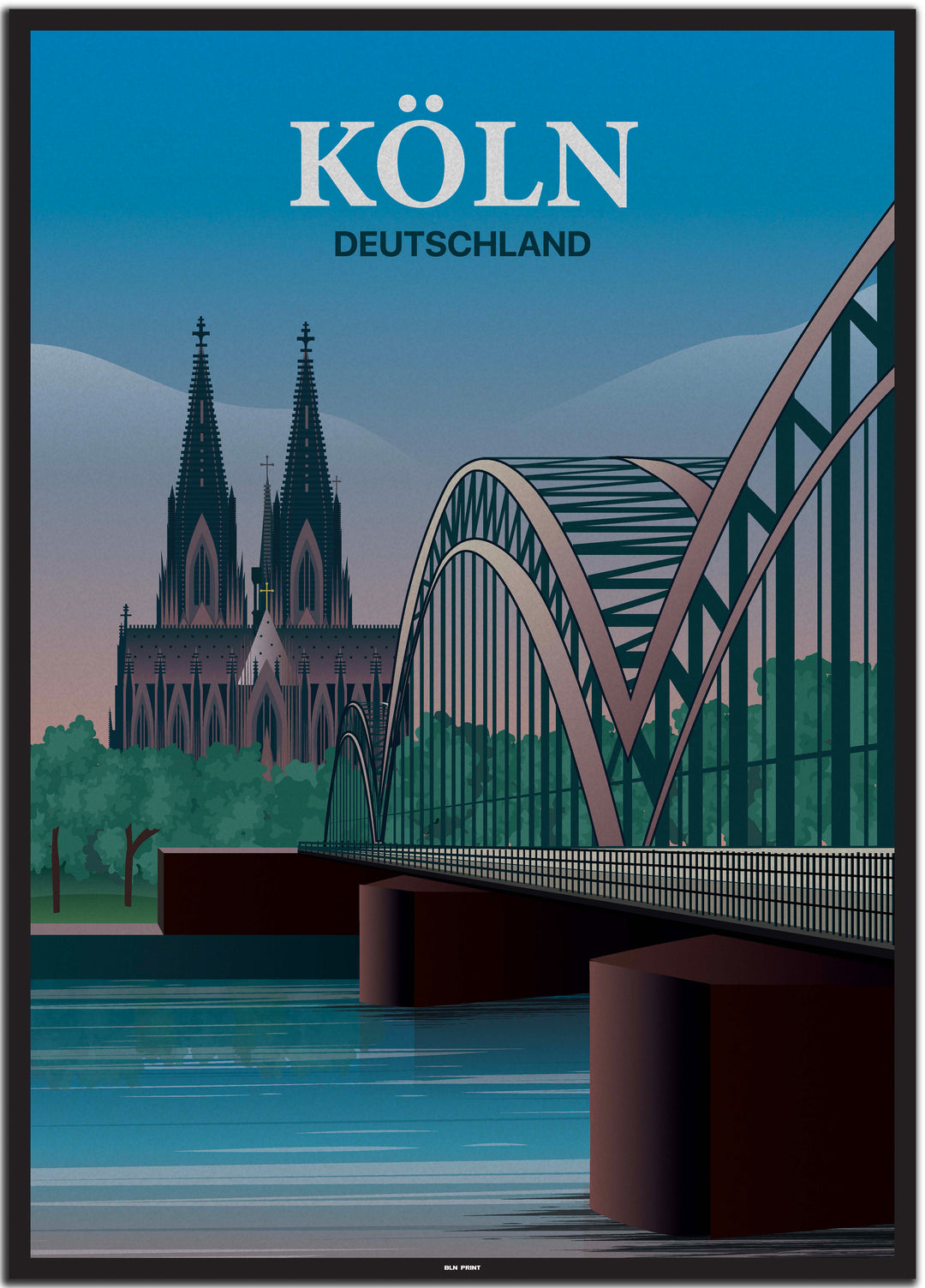 vintage köln poster shop #50x70cm-schwarzer-farbrand