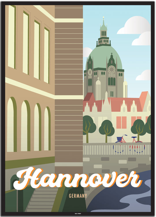 vintage hannover poster shop #50x70cm-schwarzer-farbrand