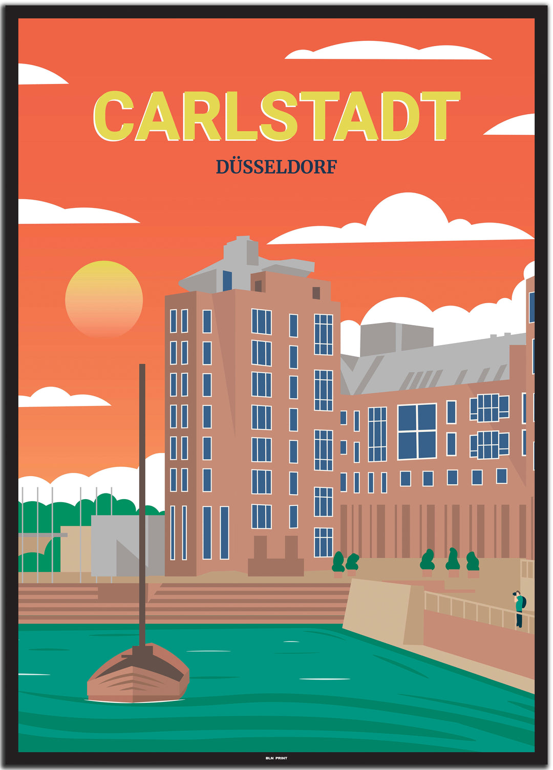 vintage düsseldorf poster shop #50x70cm-schwarzer-farbrand