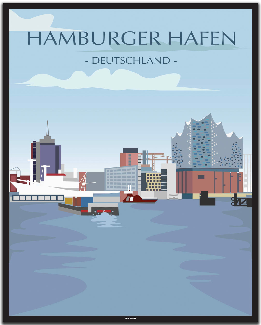 vintage hamburg poster shop #40x50cm-schwarzer-farbrand