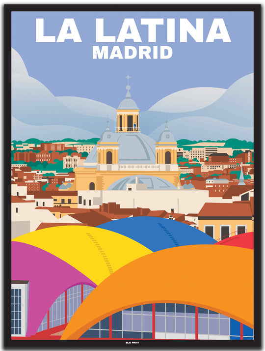 vintage Madrid poster shop #30x40cm-schwarzer-farbrand