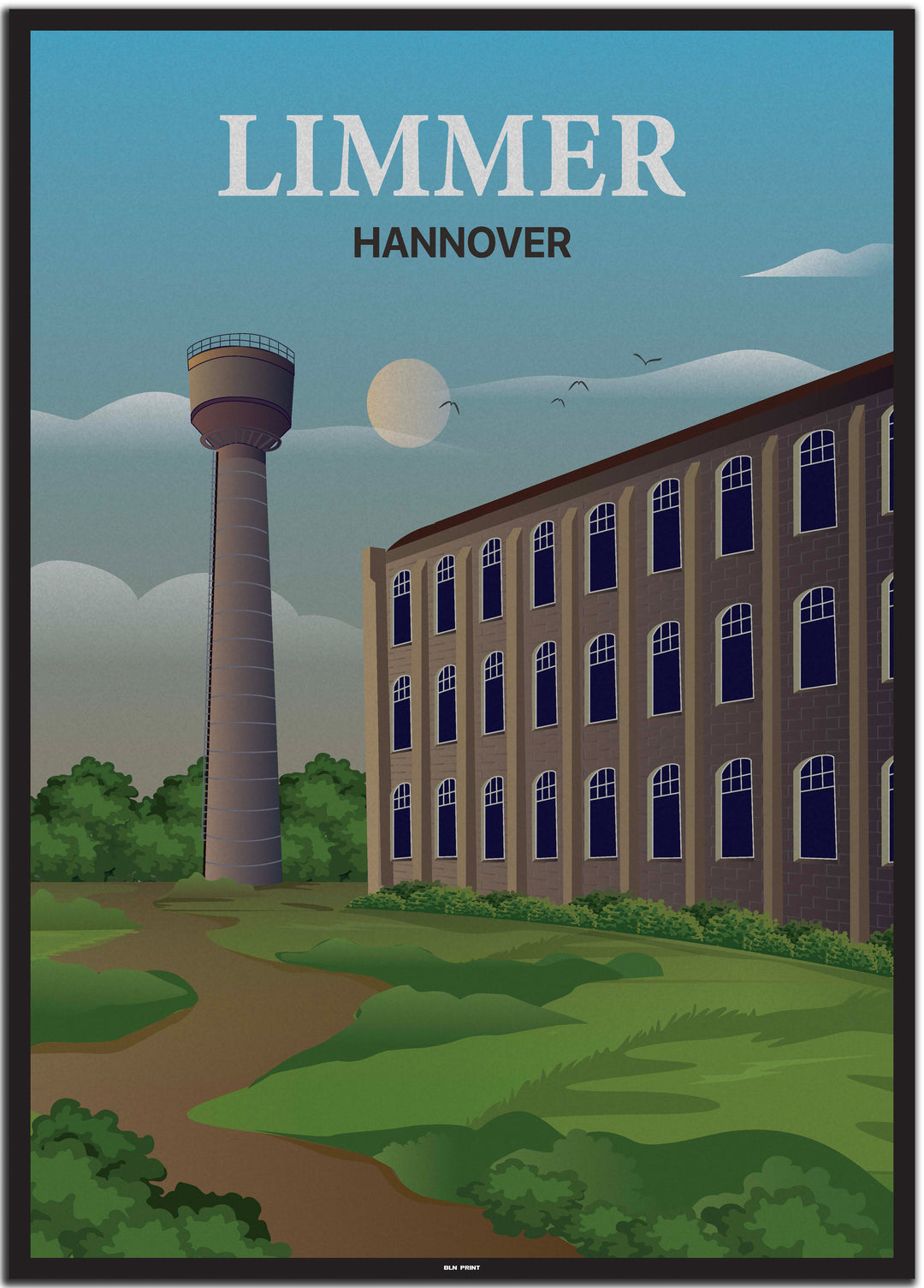 vintage hannover poster shop #50x70cm-schwarzer-farbrand