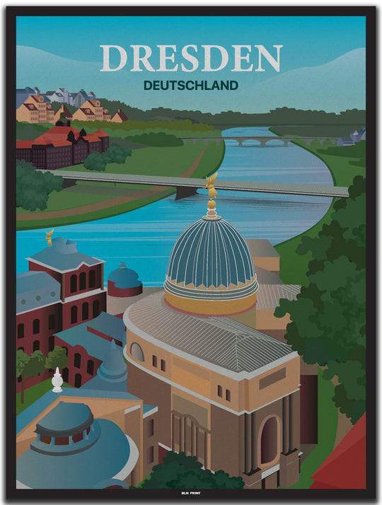 vintage dresden poster shop #30x40cm-schwarzer-farbrand