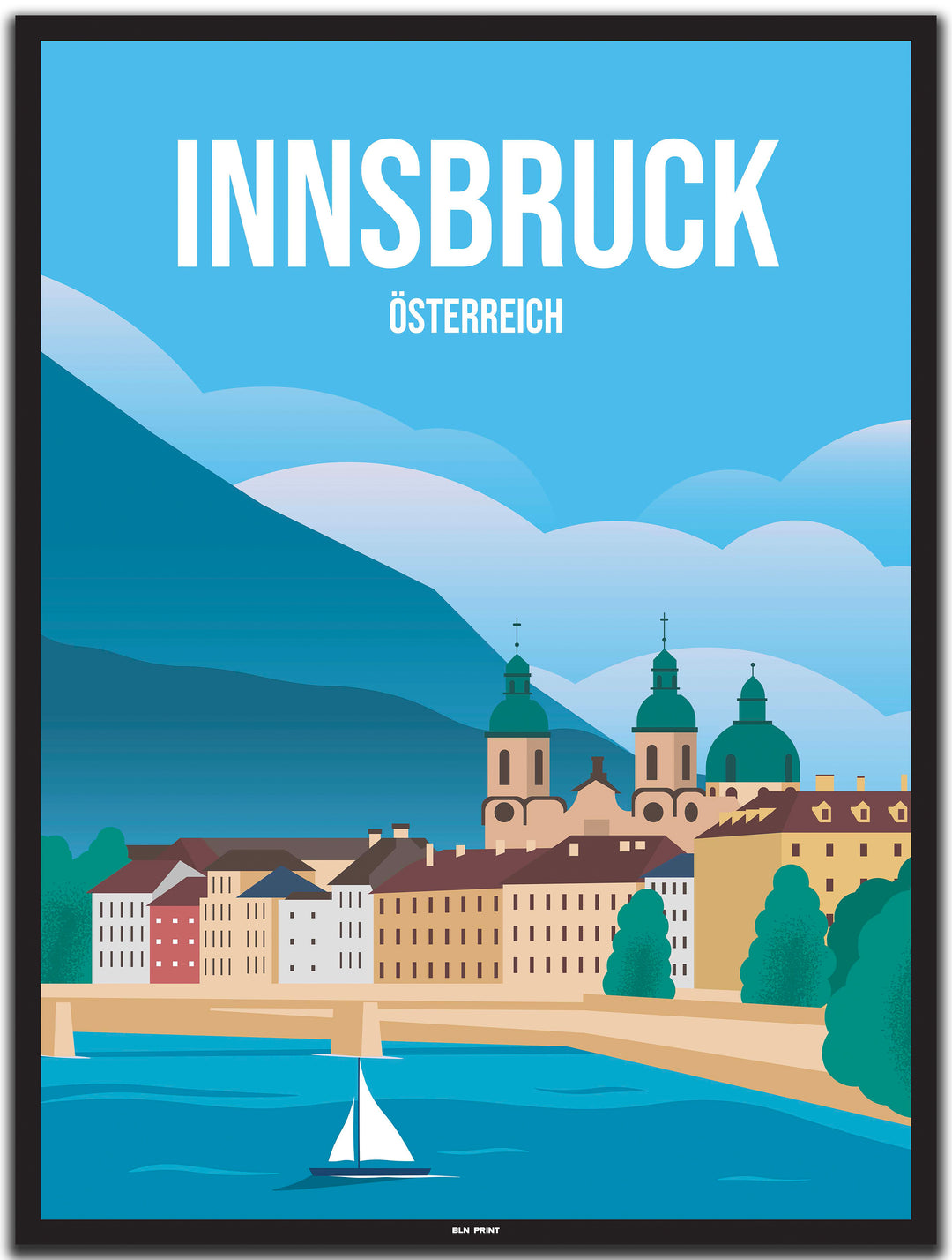 vintage Innsbruck poster shop #30x40cm-schwarzer-farbrand