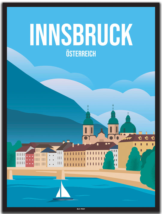 vintage Innsbruck poster shop #30x40cm-schwarzer-farbrand