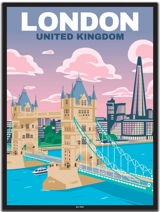 vintage london poster shop #30x40cm-schwarzer-farbrand