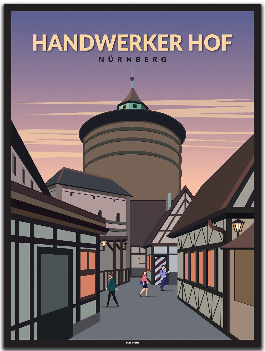 vintage nürnberg poster shop #30x40cm-schwarzer-farbrand