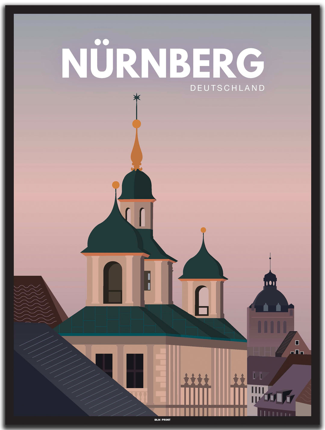 vintage nürnberg poster shop #30x40cm-schwarzer-farbrand