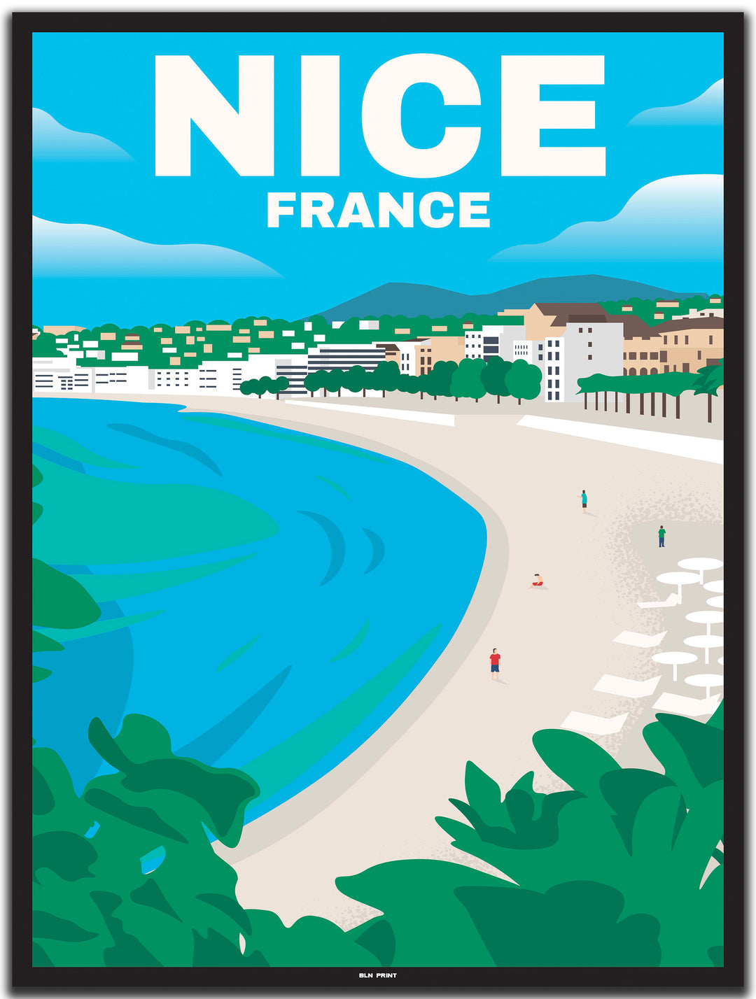 vintage nizza poster shop #30x40cm-schwarzer-farbrand