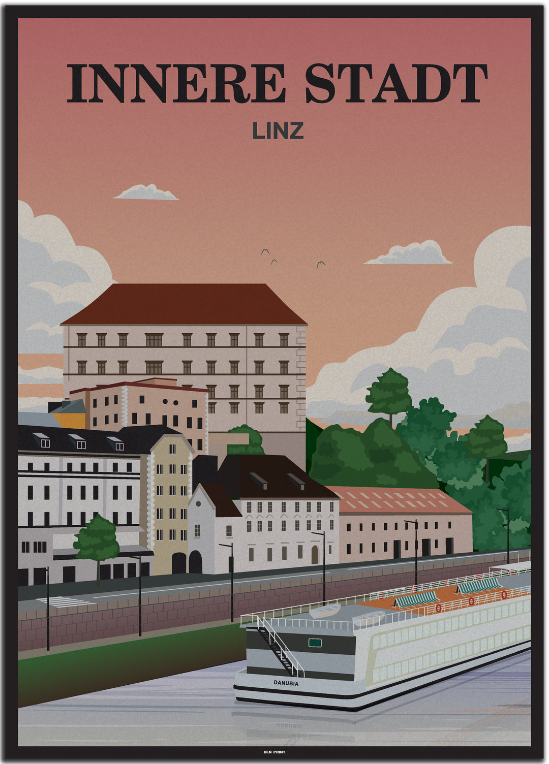 vintage linz poster shop #50x70cm-schwarzer-farbrand