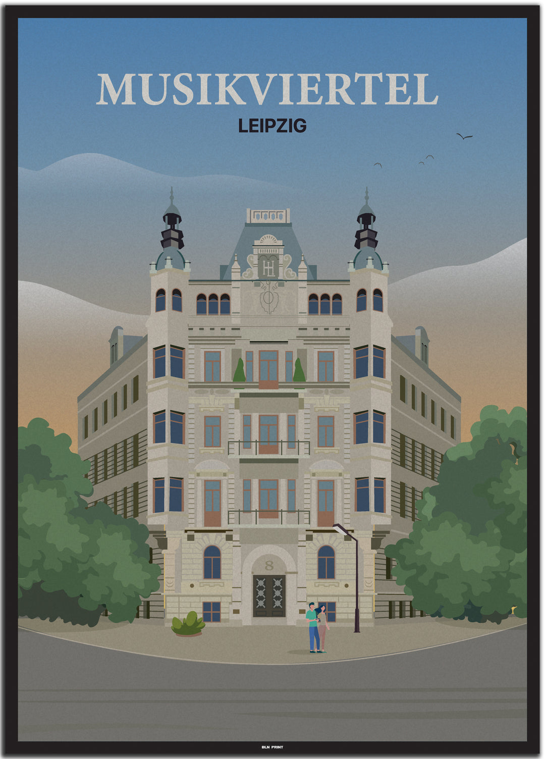 vintage leipzig poster shop #50x70cm-schwarzer-farbrand