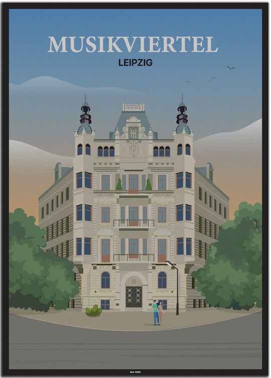 vintage leipzig poster shop #50x70cm-schwarzer-farbrand