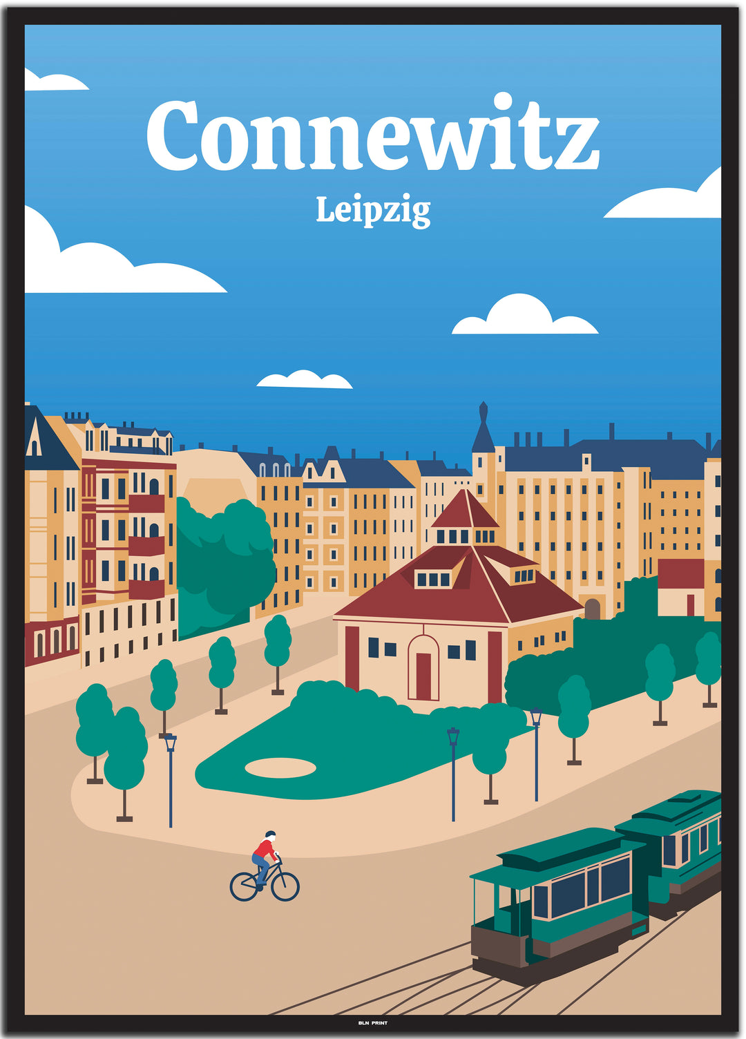 vintage leipzig poster shop #50x70cm-schwarzer-farbrand