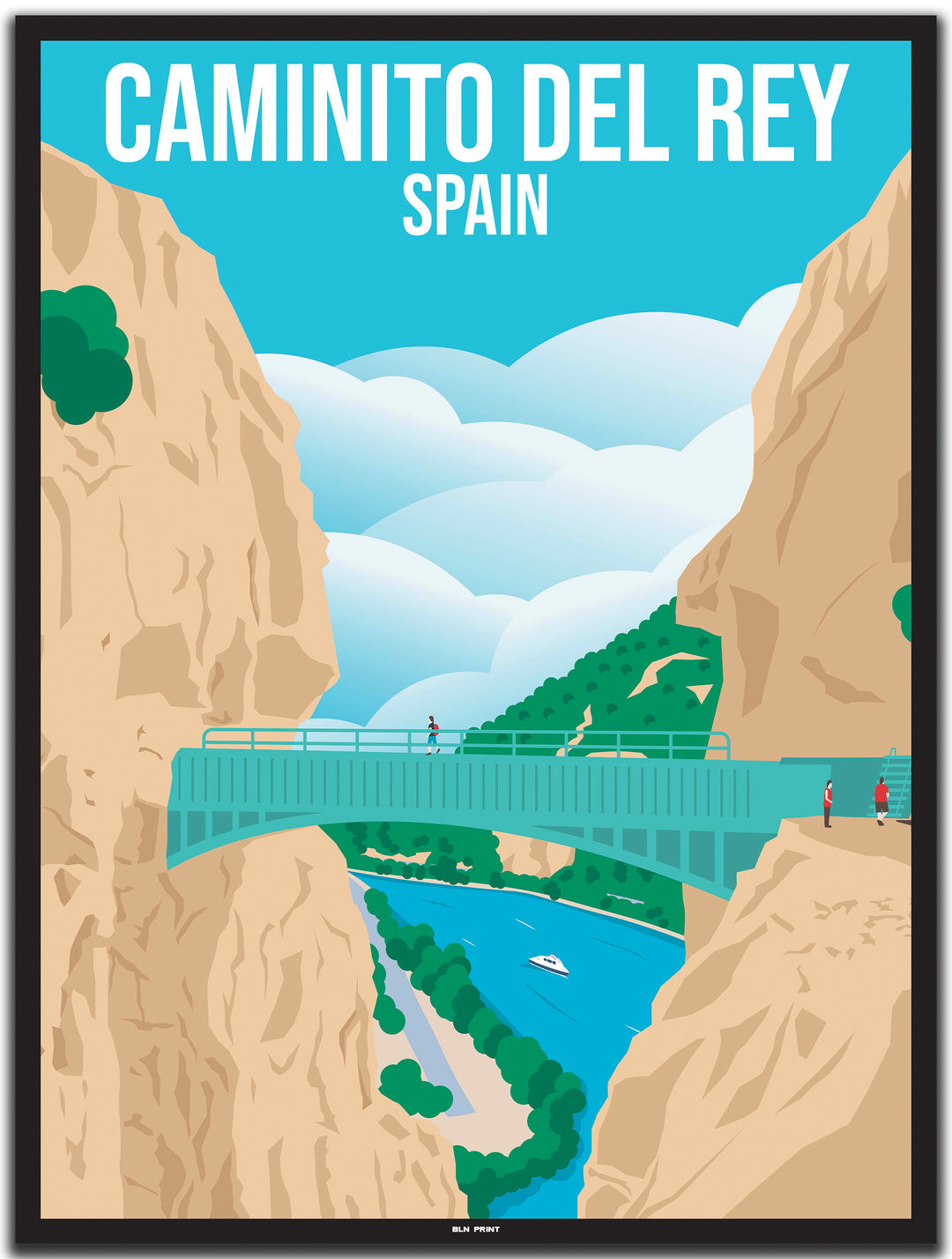 vintage malaga poster shop #30x40cm-schwarzer-farbrand