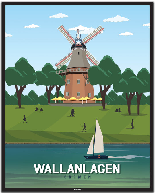 vintage bremen poster shop #40x50cm-schwarzer-farbrand