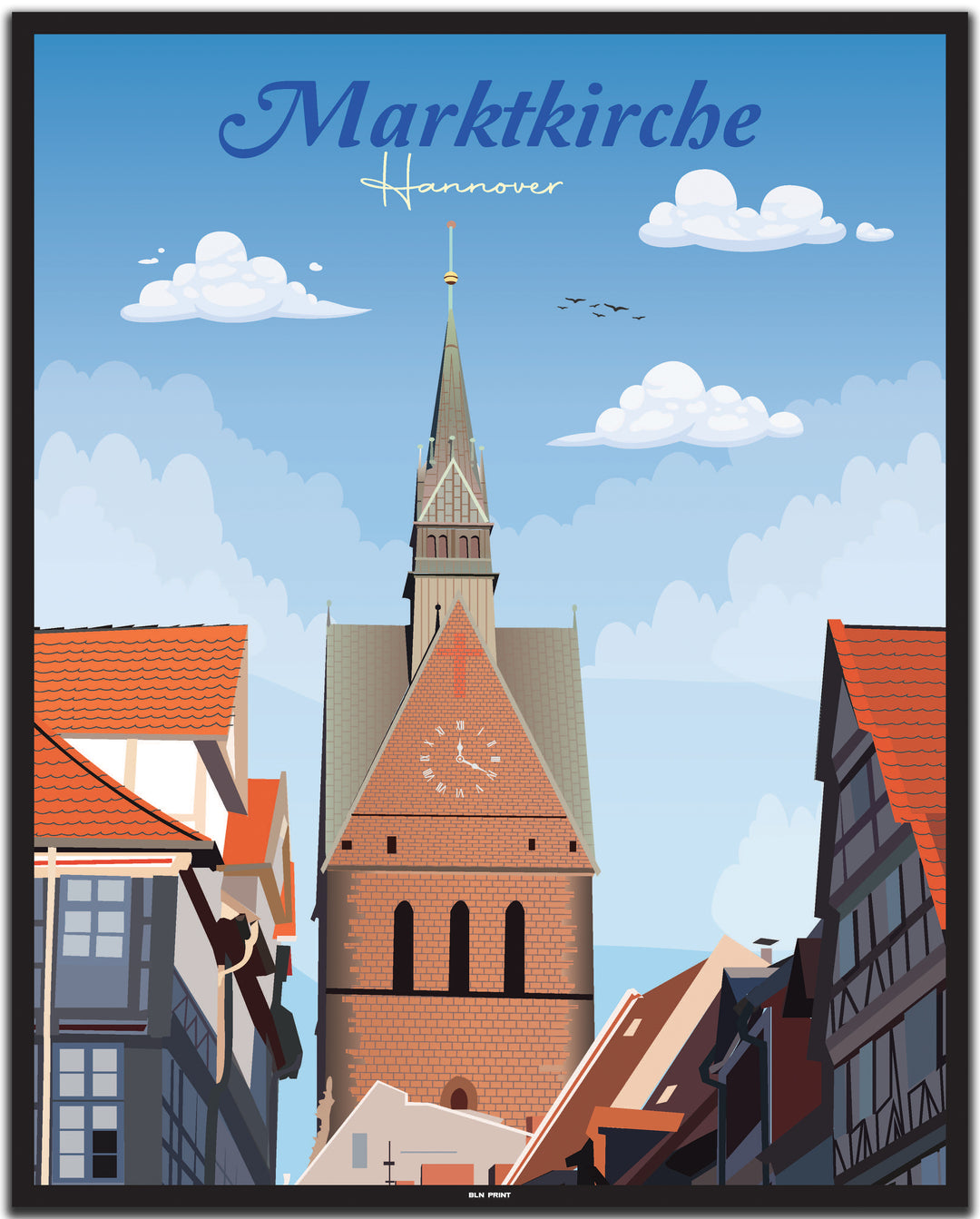 vintage hannover poster shop #40x50cm-schwarzer-farbrand