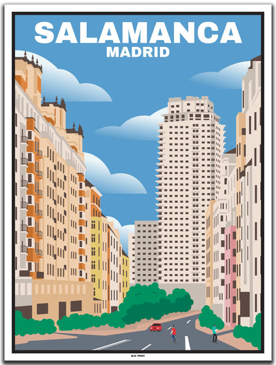 vintage kunstdruck travel poster Salamanca Madrid #30x40cm-weier-farbrand