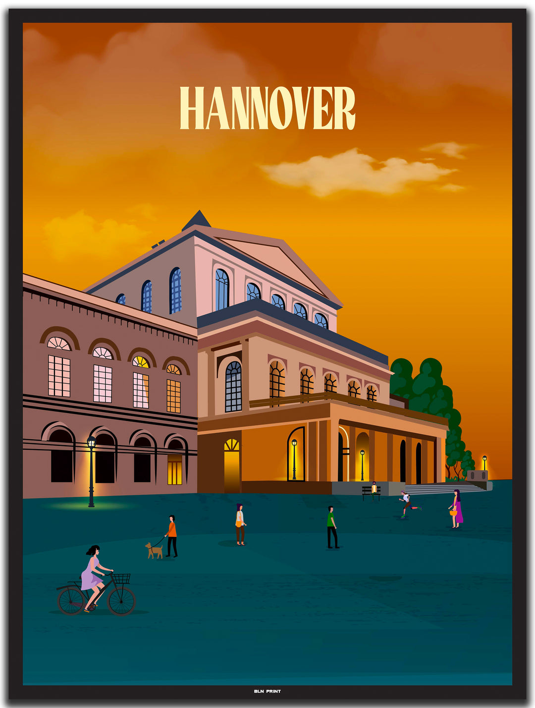 vintage hannover poster shop #30x40cm-schwarzer-farbrand