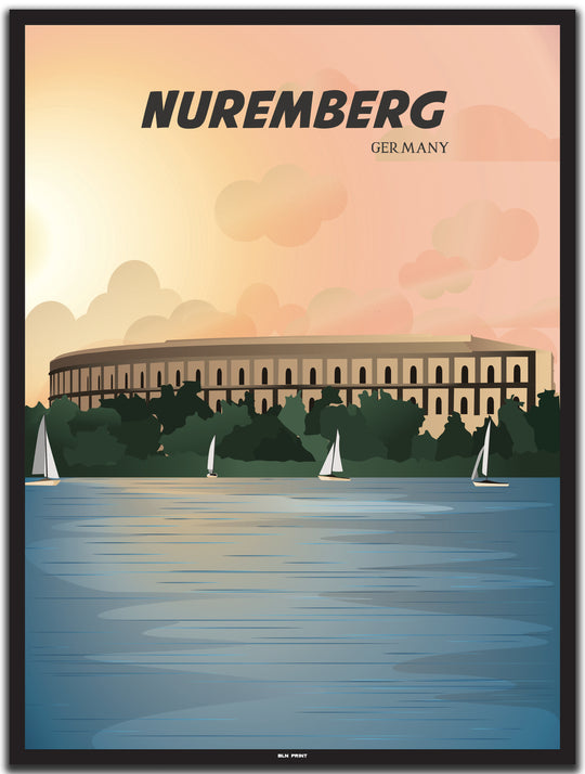 vintage nürnberg poster shop #30x40cm-schwarzer-farbrand