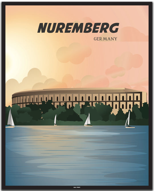 vintage nürnberg poster shop #40x50cm-schwarzer-farbrand