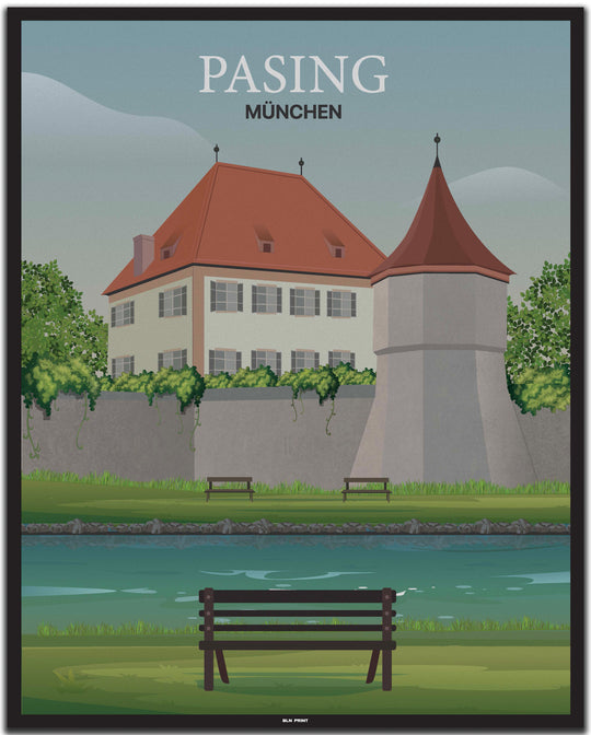 vintage münchen poster shop #40x50cm-schwarzer-farbrand