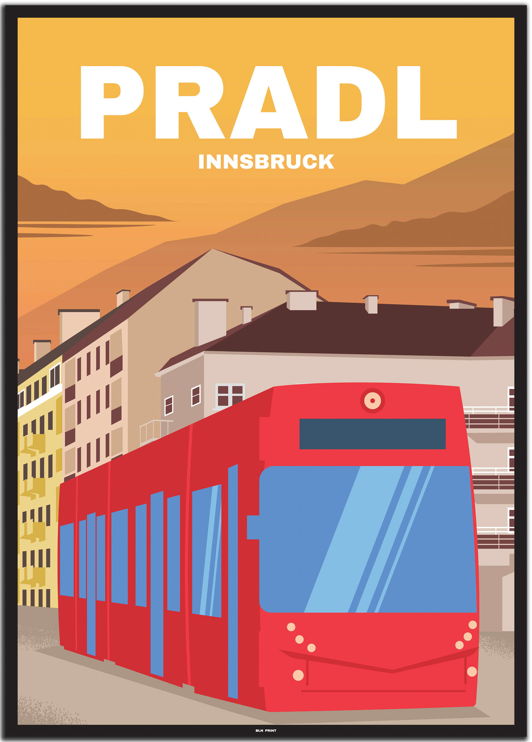 vintage Innsbruck poster shop #50x70cm-schwarzer-farbrand