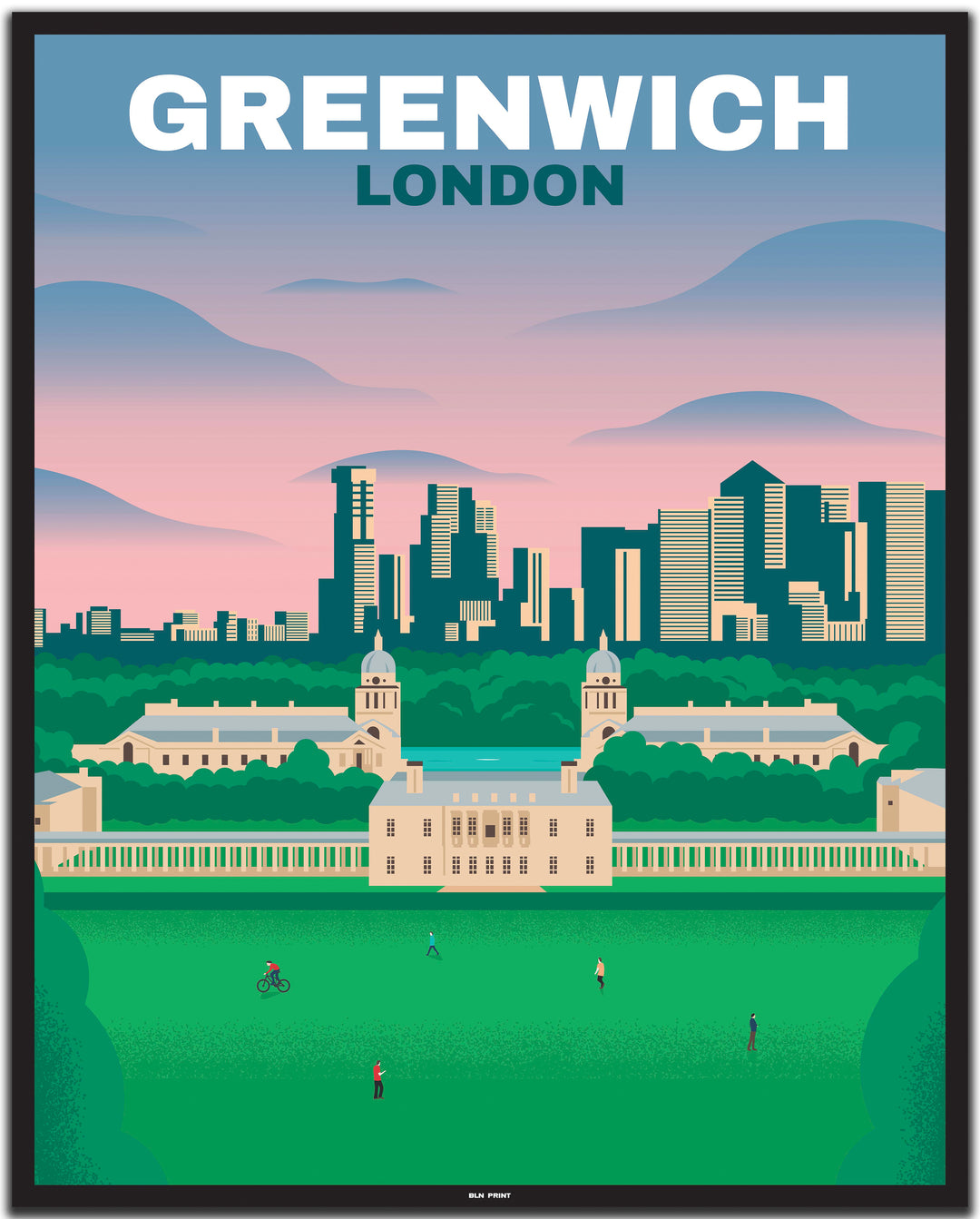 vintage travel poster london #40x50cm-black-color-border