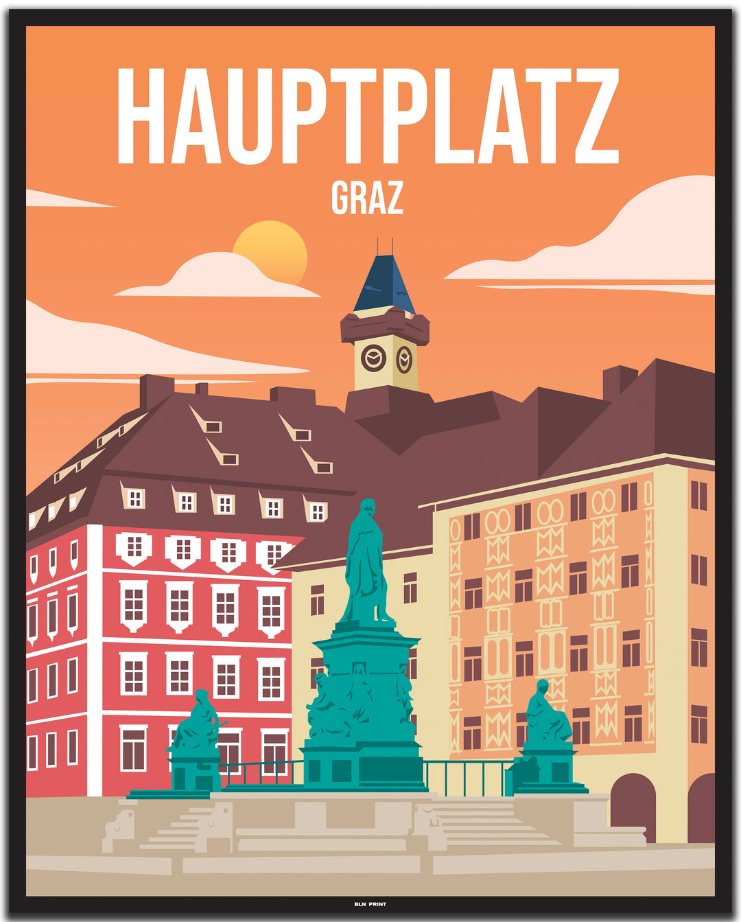 vintage graz poster shop #40x50cm-schwarzer-farbrand