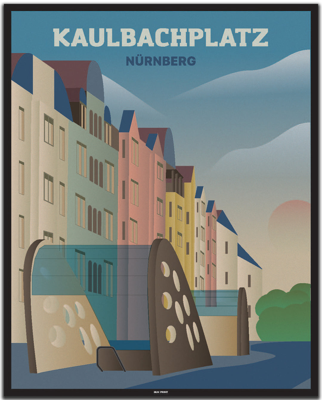 vintage nürnberg poster shop #40x50cm-schwarzer-farbrand